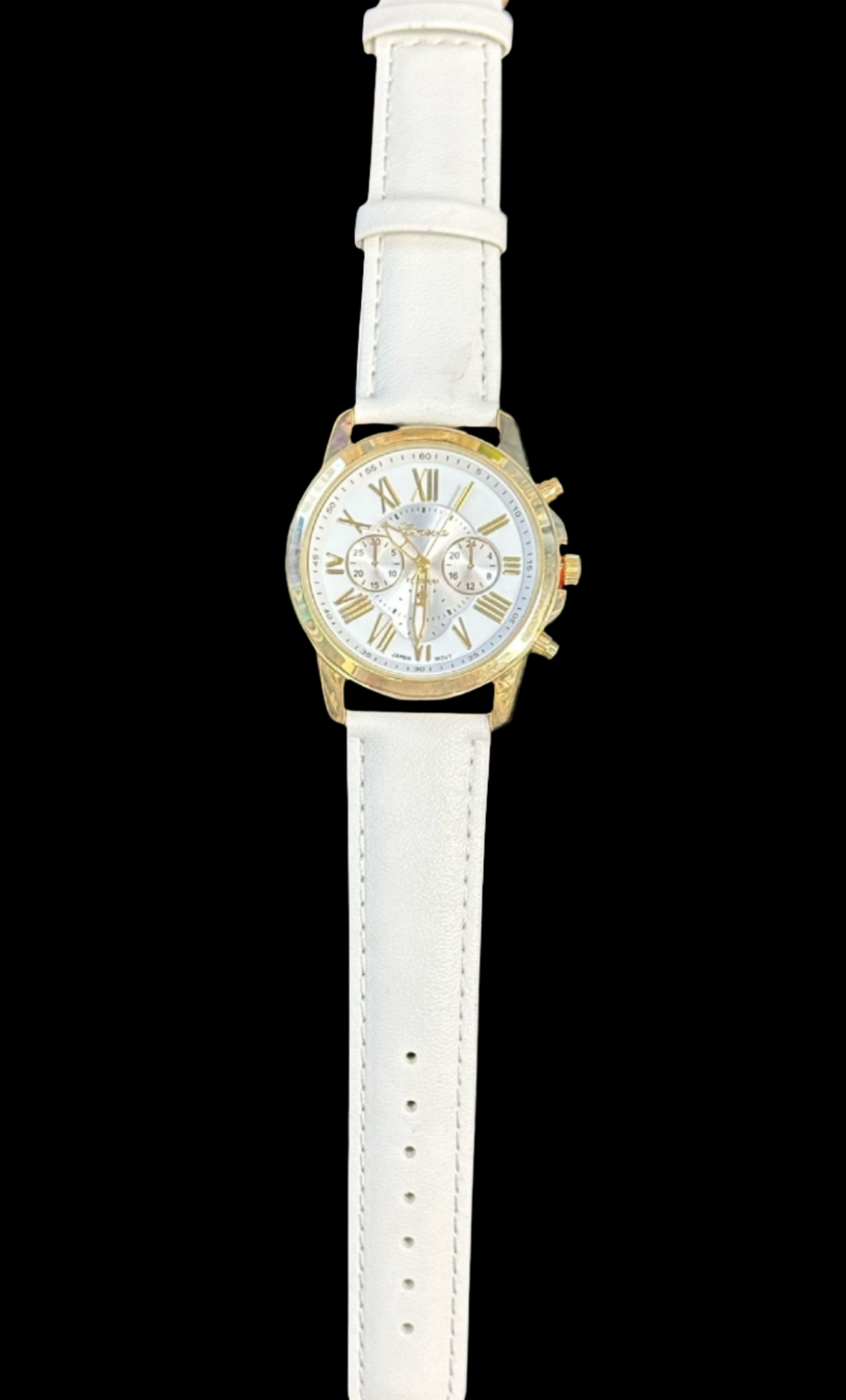 Watch- White Round Face Sub Dial Watch