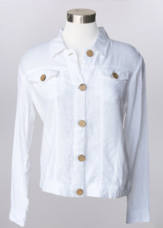 054- Keren Hart White Button Down Jacket