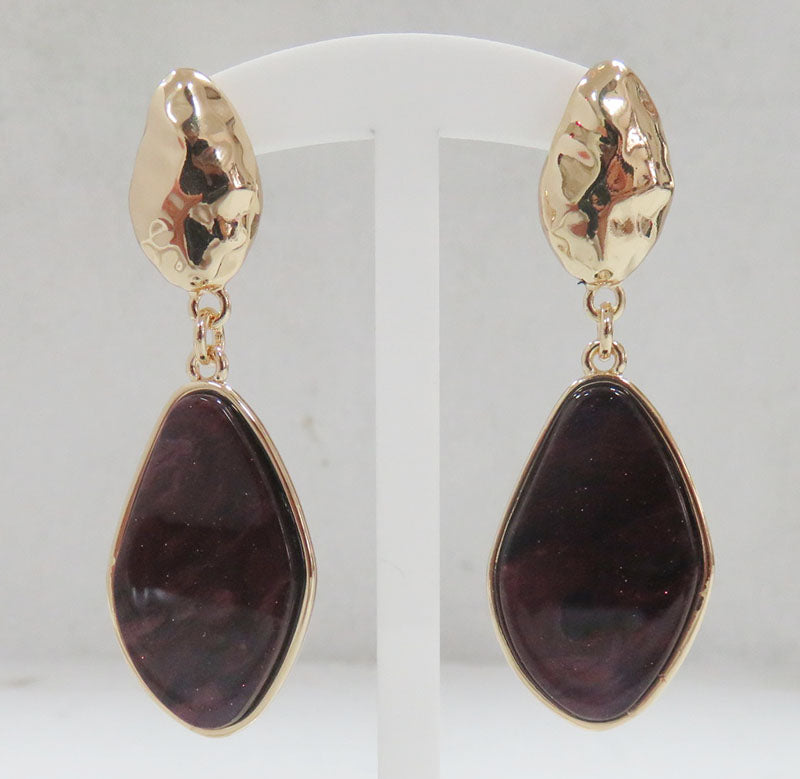 T-114  Brown Sparkle Teardrop with Gold Top