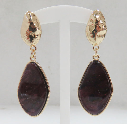 T-114  Brown Sparkle Teardrop with Gold Top