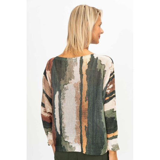 075- Look Mode Olive Sweater with Earth Tones