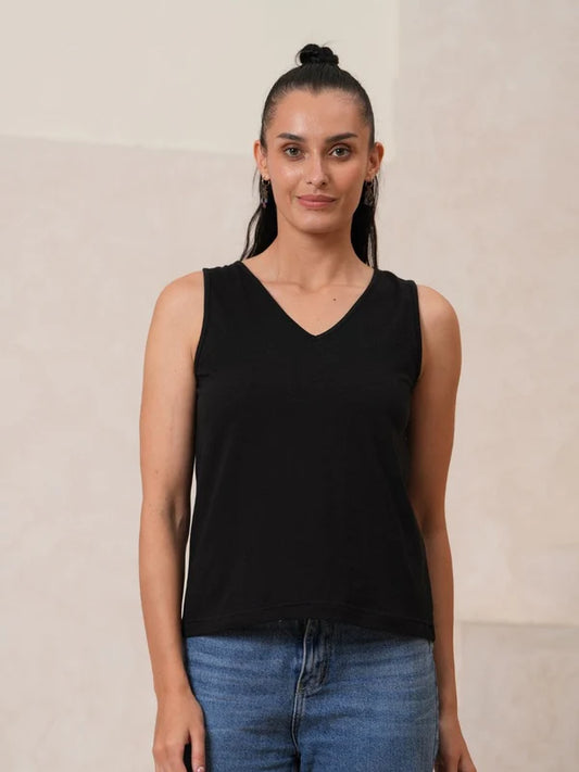 079- Avani Del Amour Sleeveless Tank- Black