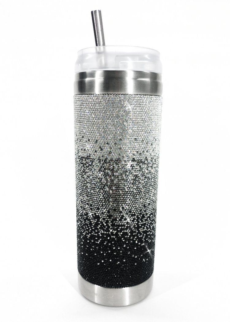 047- Jacqueline Kent Black Ombre Crystal Tumbler