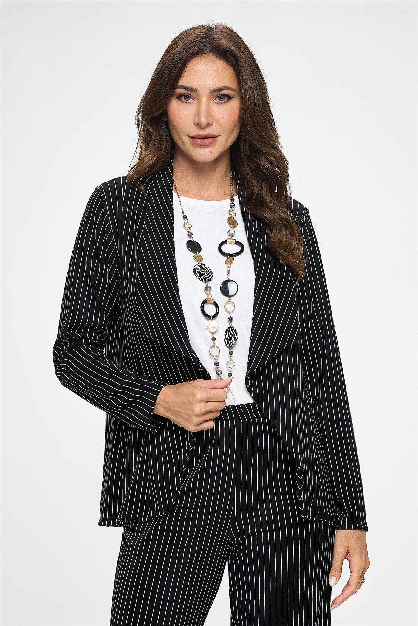 019- Jostar Black with Thin White Stripes Jacket