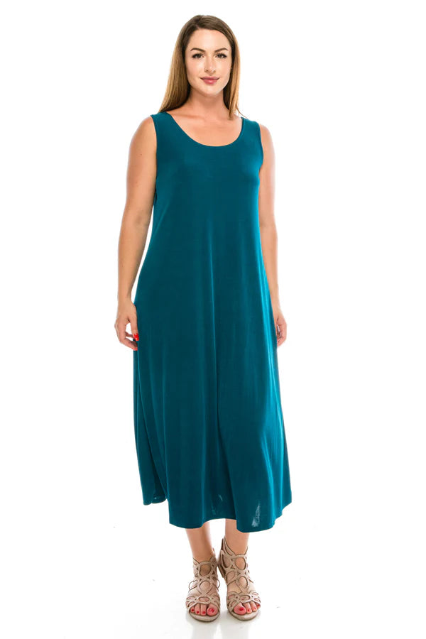 019- Jostar Slinky Sleeveless Long Dress - Teal