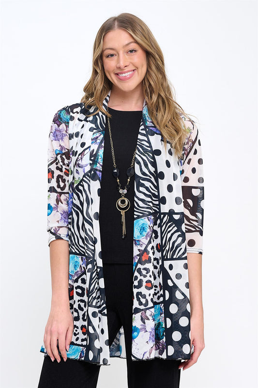 019- Jostar Flower with Animal Print Long Duster