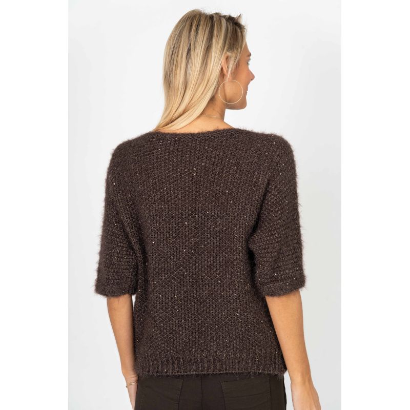 075- Look Mode Fluffy Dolman Sleeve Sweater - Black