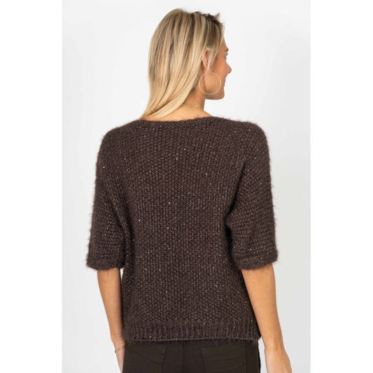 075- Look Mode Fluffy Dolman Sleeve Sweater - Black