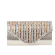 096- Nima Accessories 2 Tone Crystal Evening Bag Clutch