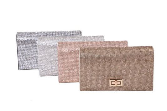 096- Nima Twist Lock Crystal Evening Bag Clutch