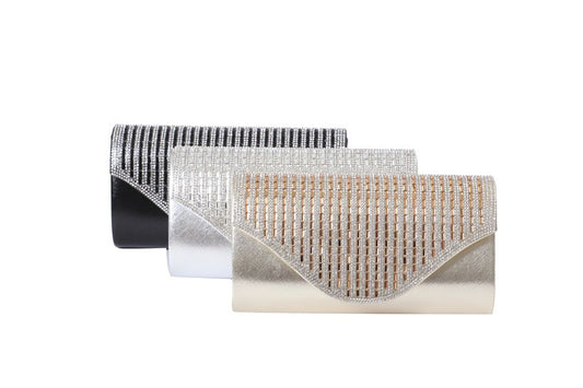 096- Nima Accessories 2 Tone Crystal Evening Bag Clutch