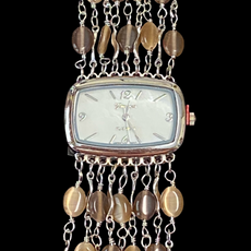 Watch- Beige Cat's Eye Multi Strand Silver