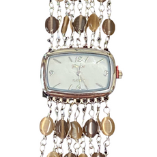 Watch- Beige Cat's Eye Multi Strand Silver