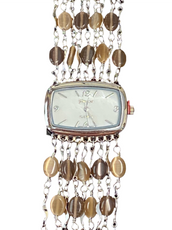 Watch- Beige Cat's Eye Multi Strand Silver