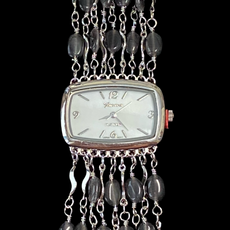 Watch- Dark Grey Cat's Eye Multi Strand Silver
