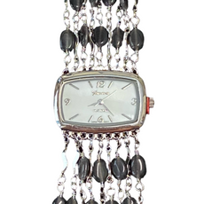Watch- Dark Grey Cat's Eye Multi Strand Silver