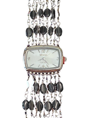 Watch- Dark Grey Cat's Eye Multi Strand Silver