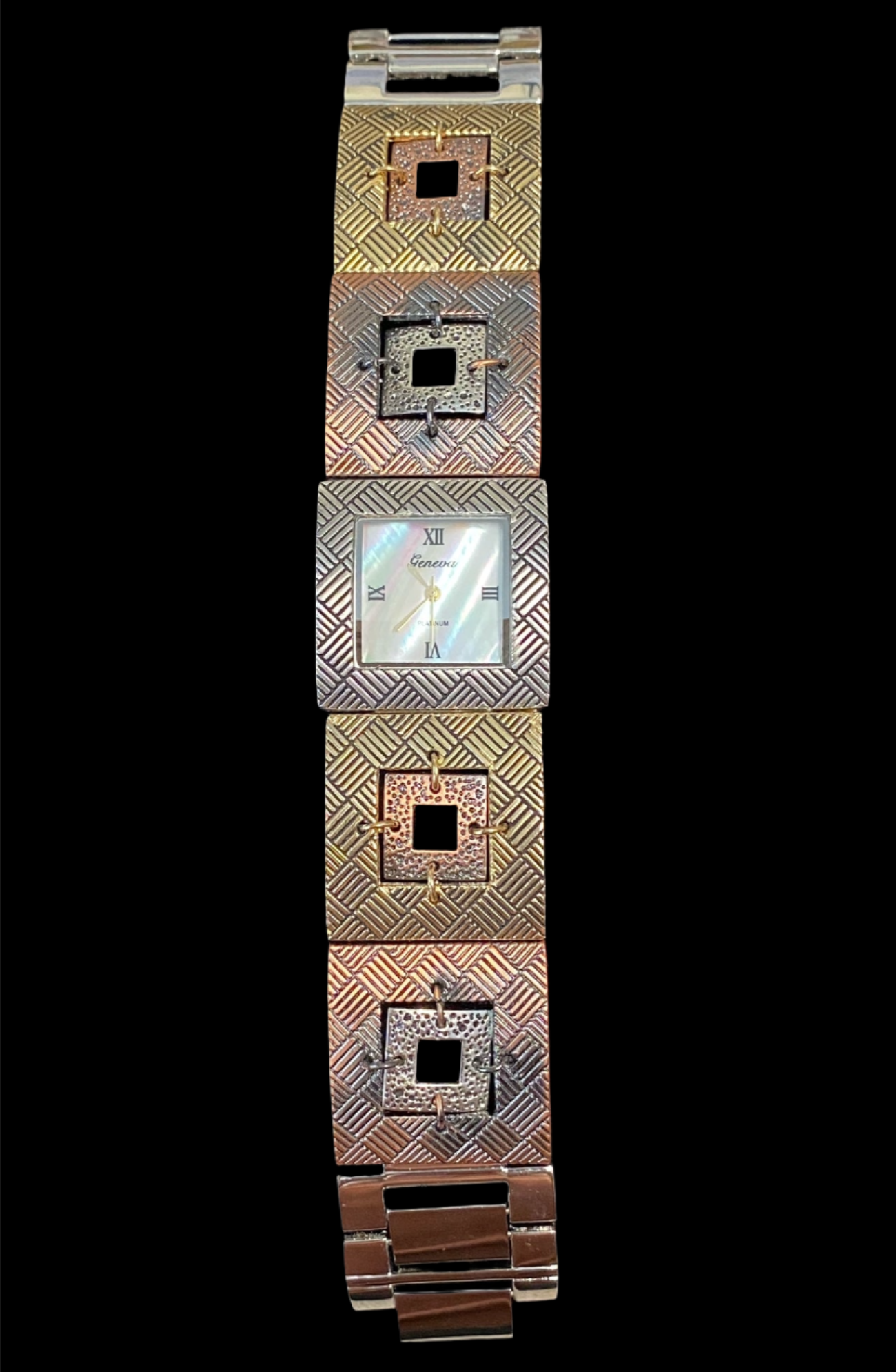 Watch- Gold, Silver and Copper Double Squares