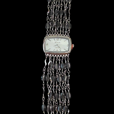 Watch- Dark Grey Cat's Eye Multi Strand Silver