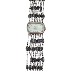 Watch- Dark Grey Cat's Eye Multi Strand Silver