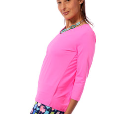 001- LuLu B Hot Pink "V" Neck Top