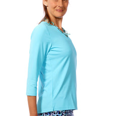 001- LuLu B Turquoise "V" Neck Top