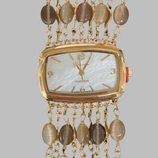 Watch- Beige Cat's Eye Multi Strand Gold