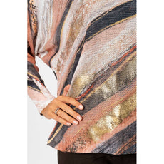 075- Look Mode Black and Taupe Diagonal Sweater
