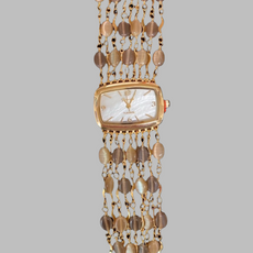 Watch- Beige Cat's Eye Multi Strand Gold