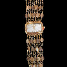 Watch- Beige Cat's Eye Multi Strand Gold