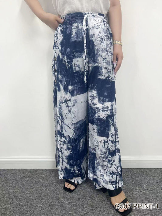 007- Creations Navy and White Layered Fly Away Pants