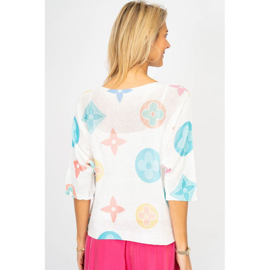 075- Look Mode Multi Color Designer Look Dolman Sweater