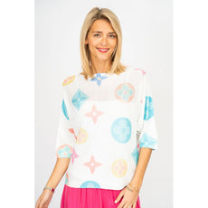 075- Look Mode Multi Color Designer Look Dolman Sweater