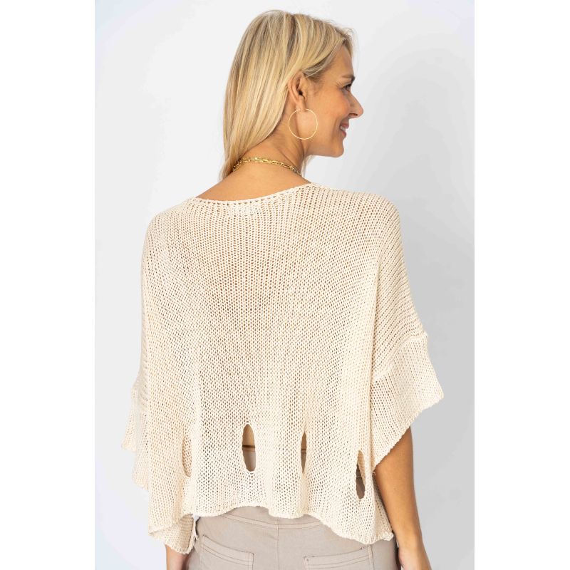 075- Look Mode Oversized Sweater - Beige
