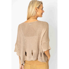 075- Look Mode Oversized Sweater - Taupe