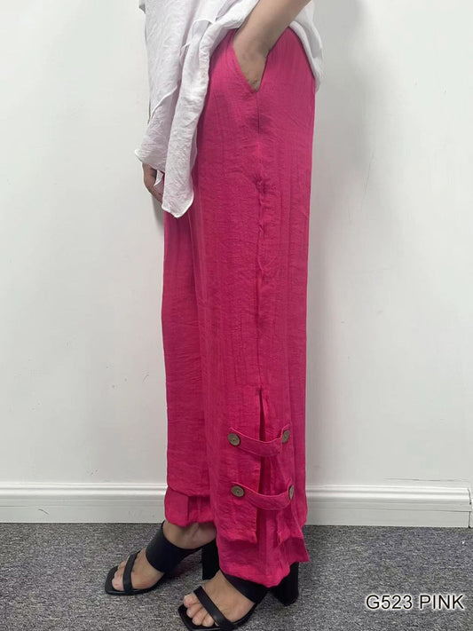 007- Creations Double Layer Side Straps Capri - Hot Pink