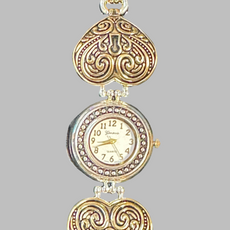 Watch- Large Heart Silver and Gold Watch