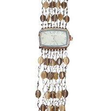 Watch- Beige Cat's Eye Multi Strand Silver