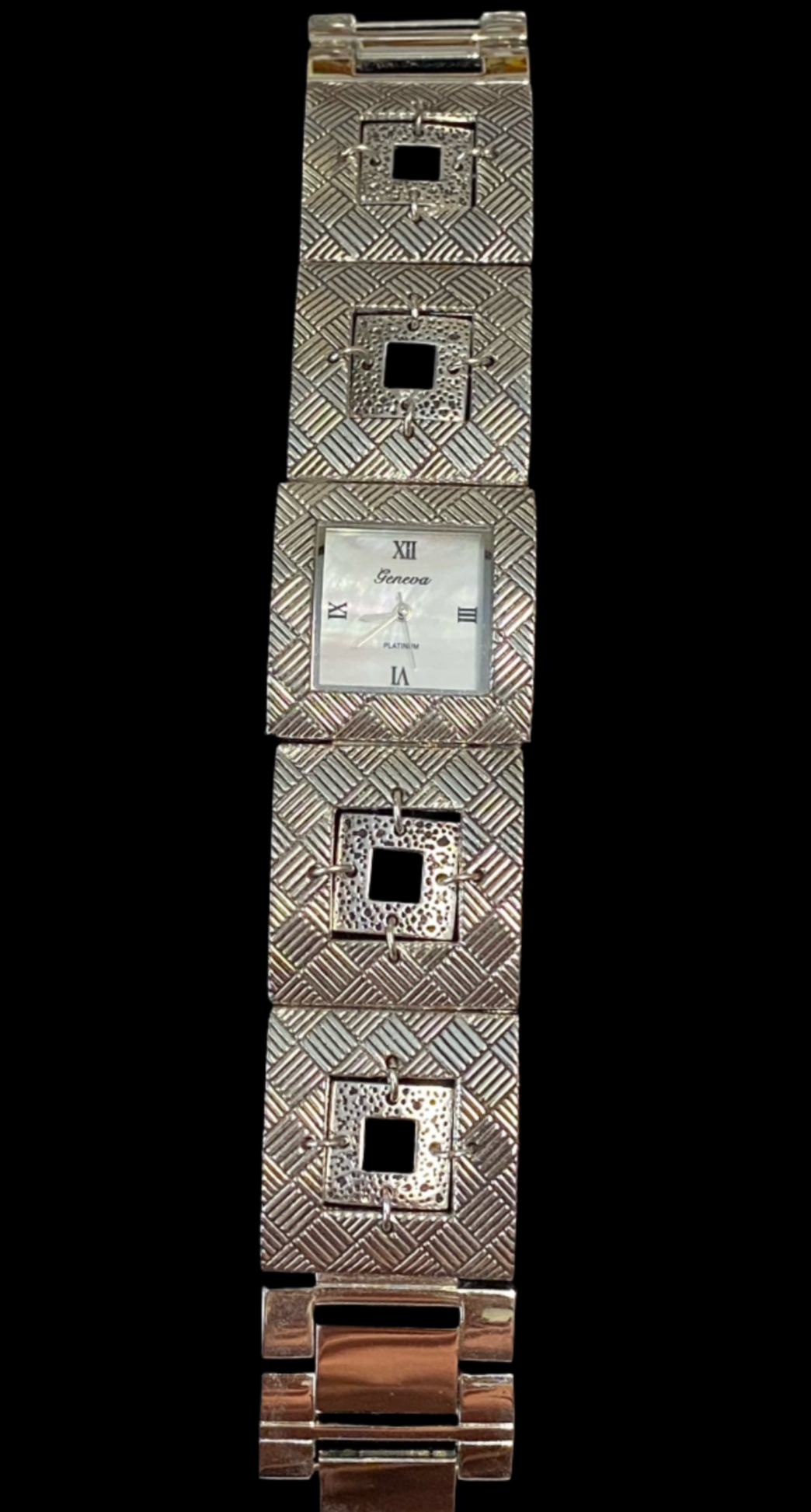 Watch- Silver Double Squares