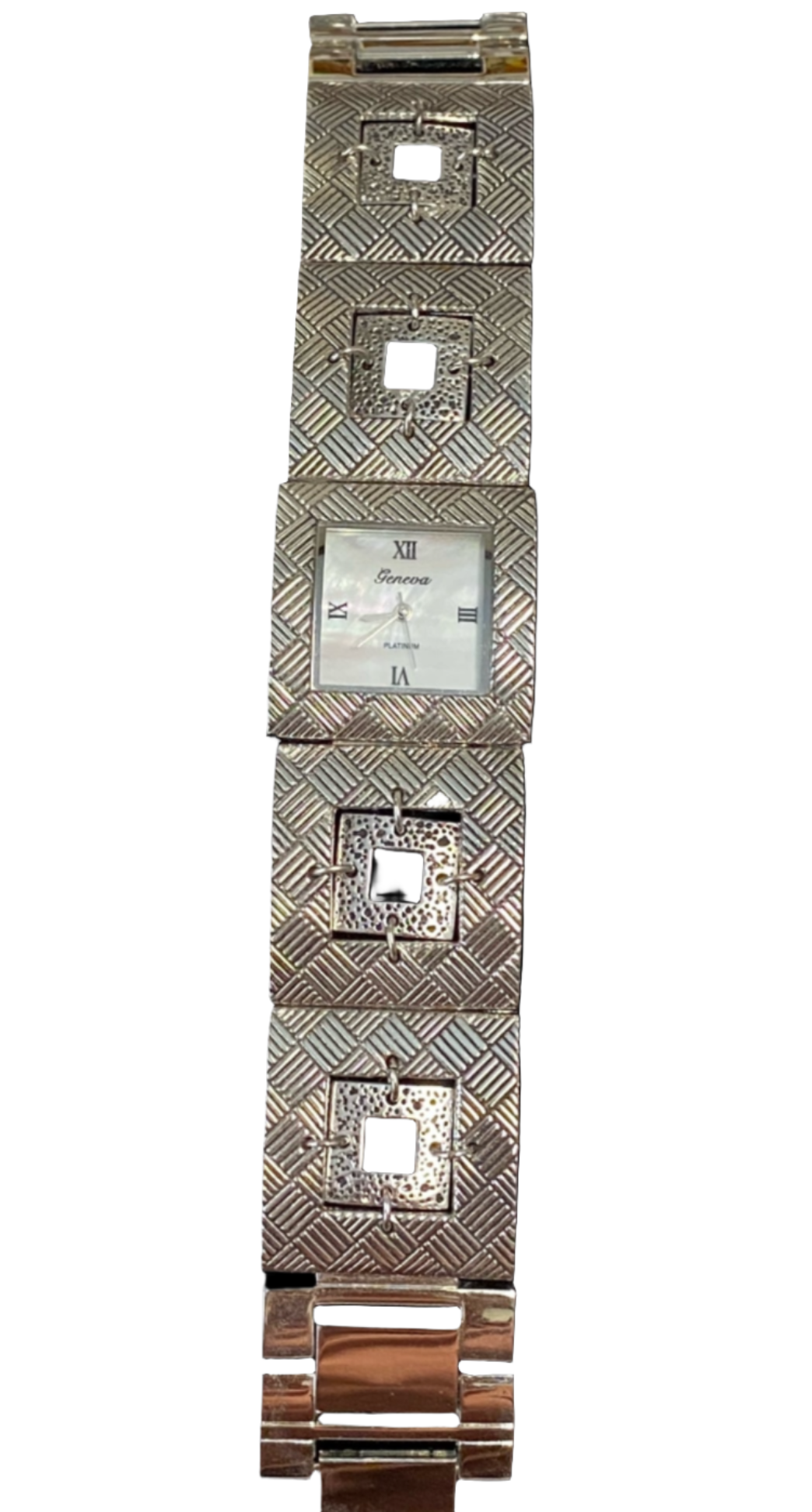 Watch- Silver Double Squares