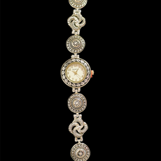 Watch- Silver and Gold Detail Design Round Face