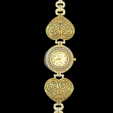 Watch- Large Heart Silver and Gold Watch