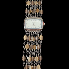 Watch- Beige Cat's Eye Multi Strand Silver