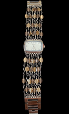 Watch- Beige Cat's Eye Multi Strand Silver