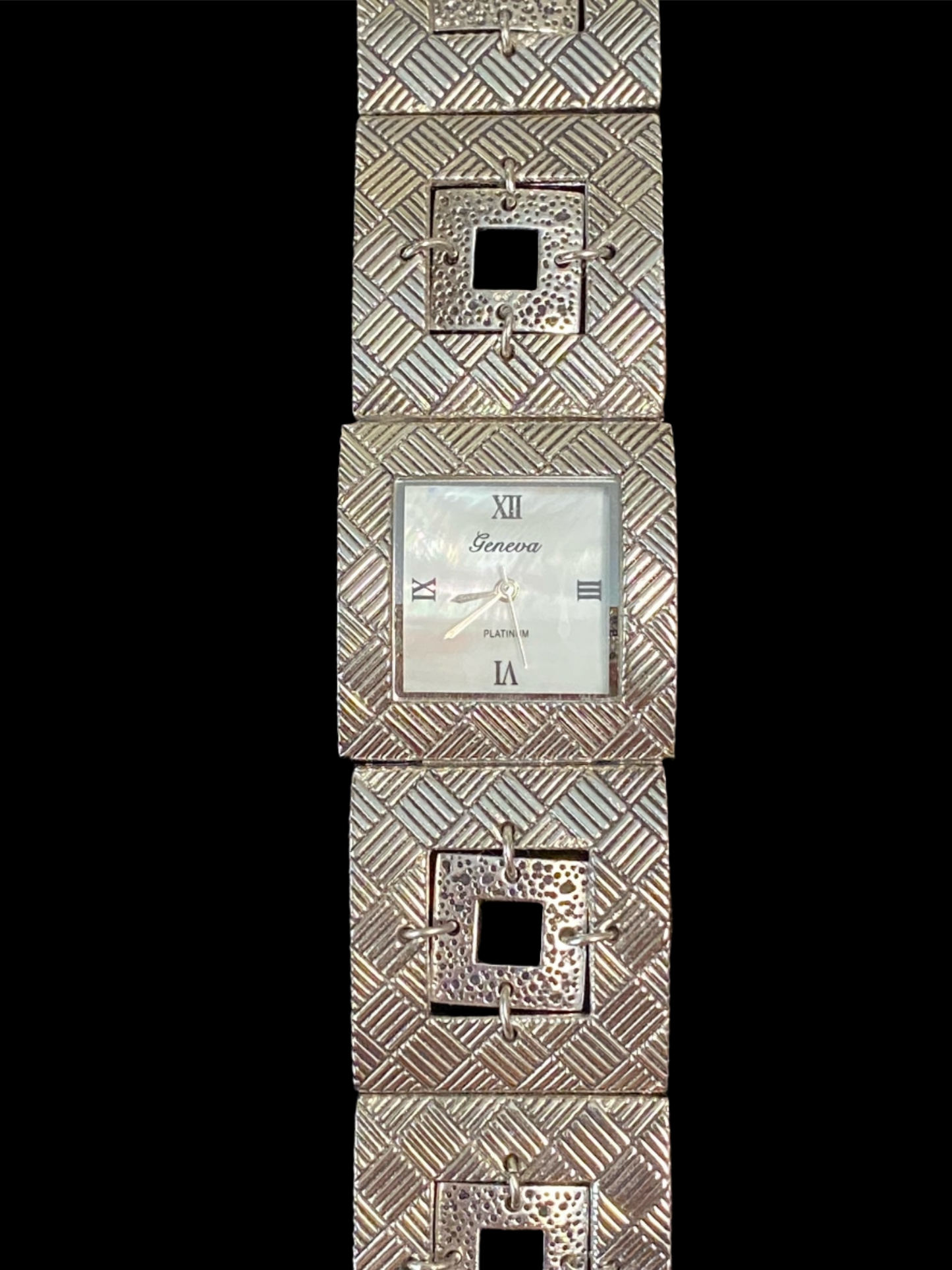 Watch- Silver Double Squares