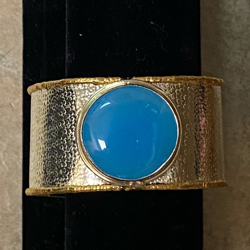 B22- Faux Blue Chalcedony Cuff