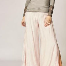 075- Look Mode Silk Fly Away Layer Pants - Beige