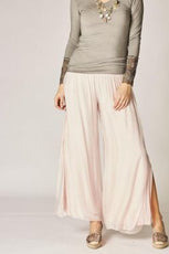 075- Look Mode Silk Fly Away Layer Pants - Beige