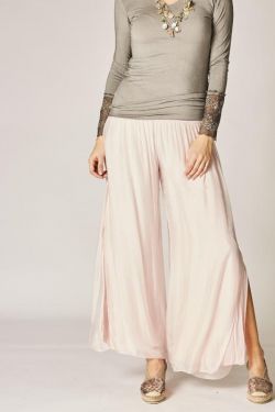 075- Look Mode Silk Fly Away Layer Pants - Beige