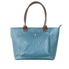 22 Tote- Faux Leather Ostrich 1 pocket Tote
